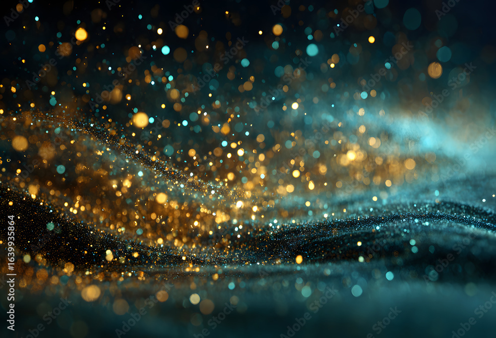 Poster glitter particles sparkling shallow dof 3d cloud text dark tiny rendering glowing background focus b