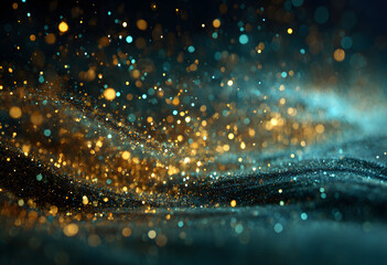 glitter particles sparkling shallow dof 3d cloud text dark tiny rendering glowing background focus blue empty light chaotic glow bg macrocosm blur grid connection abstract form fractal depth bokeh