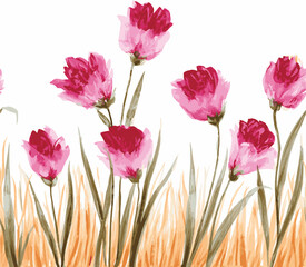 Vintage Flowers Composition. Decorative flowers background. Vector illustration.