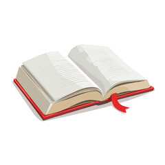 Obraz premium Open book with blank pages and a red bookmark, inviting readers to explore new stories and ideas