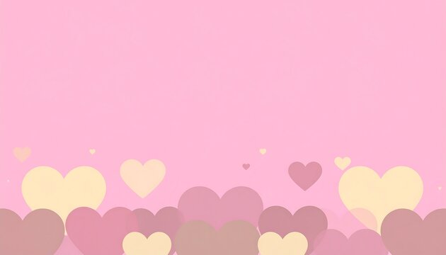 Pastel hearts on a pink background - Powered by Adobe