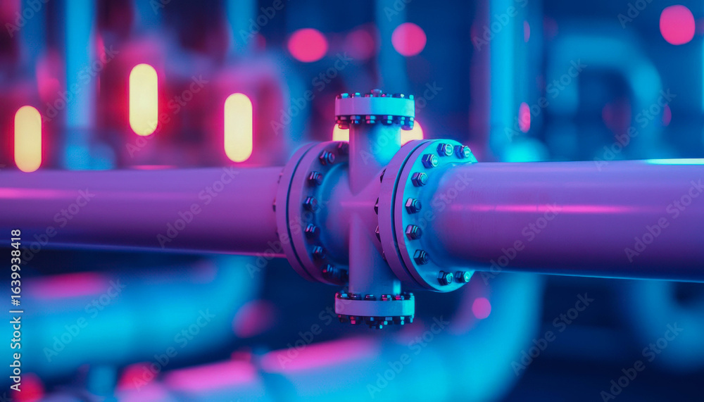 Aufkleber industrial iot with sensors and real-time. real-time flow monitoring tracking fluid or gas flow rate