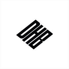  Modern abstract DHB logo design featuring geometric lines for innovative data analysis and digital transformation branding