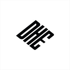  Modern abstract DHE logo design featuring geometric lines for innovative data analysis and digital transformation branding