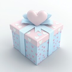 A beautifully Decorative Gift Box adorned with a Heart and finished with an elegant Ribbon