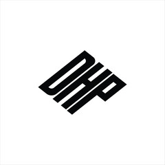  Modern abstract DHP logo design featuring geometric lines for innovative data analysis and digital transformation branding