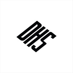  Modern abstract DHS logo design featuring geometric lines for innovative data analysis and digital transformation branding