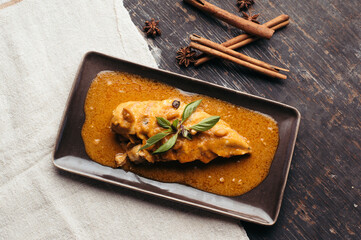 Delicious Chicken in Orange Sauce with Basil and Spices