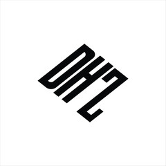  Modern abstract DHZ logo design featuring geometric lines for innovative data analysis and digital transformation branding