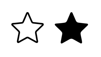 Obraz premium Star Icons in Outline and Solid Black Vector Style