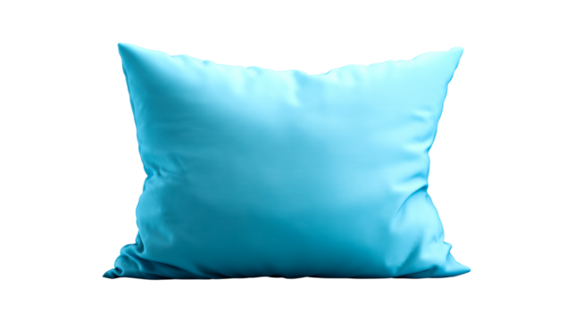 Soft Blue Pillow on Transparent Background PNG
