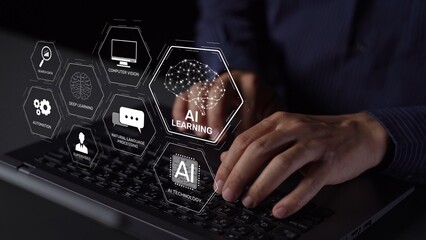 AI learning system involves deep learning, supervised machine learning, and natural language...