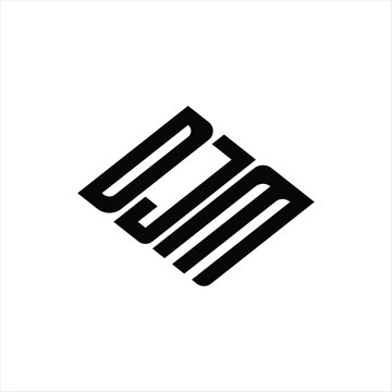 Modern abstract DJM logo design featuring geometric lines for innovative data analysis and digital transformation branding