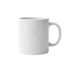 Plain white ceramic mug isolated on transparent background