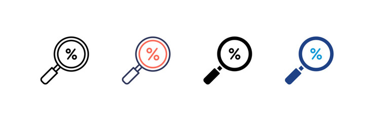 Search Promotion icon set multiple style collection