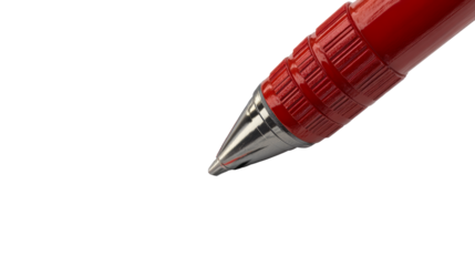 Close up of glossy red pencil drawing thick black line