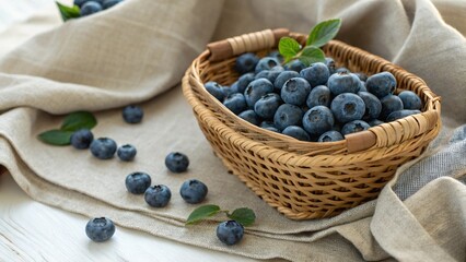 blueberries in a basket