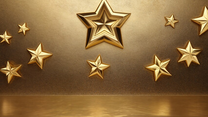 metallic gold embossed stars background
