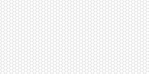 Honeycomb pattern with hexagon mesh texture bee comb grid. Line grid of hexagons black and white seamless pattern.