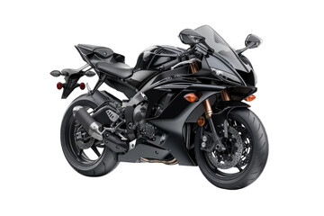 Black motorcycle, sharp lines, aggressive stance