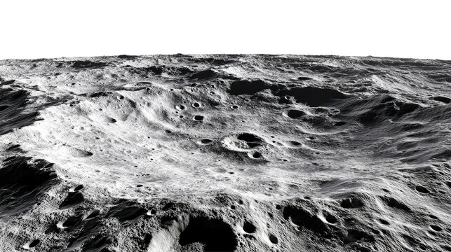 Lunar surface with many craters and textured terrain