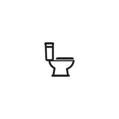 Black Toilet icon. Vector icon isolated on white background.