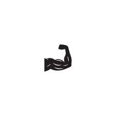 Black Muscle Vector icon isolated on white background.