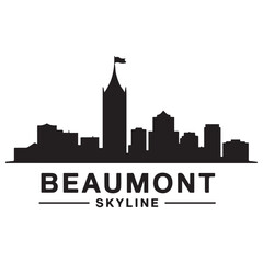 Fototapeta premium Beaumont TX skyline silhouette. Vector illustration. Vector black silhouette. with white background.