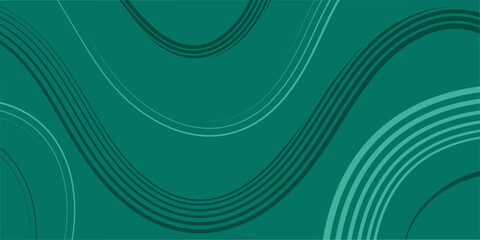 Abstract background with lines and waves. Event poster. Medium banner size. Vector background for brochure, booklet, flyer. Abstract element for design. Green color. Turquoise 
