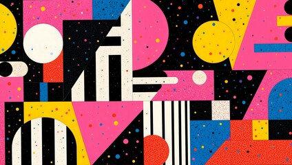 Obraz premium A dynamic composition of shapes and colors in abstract art