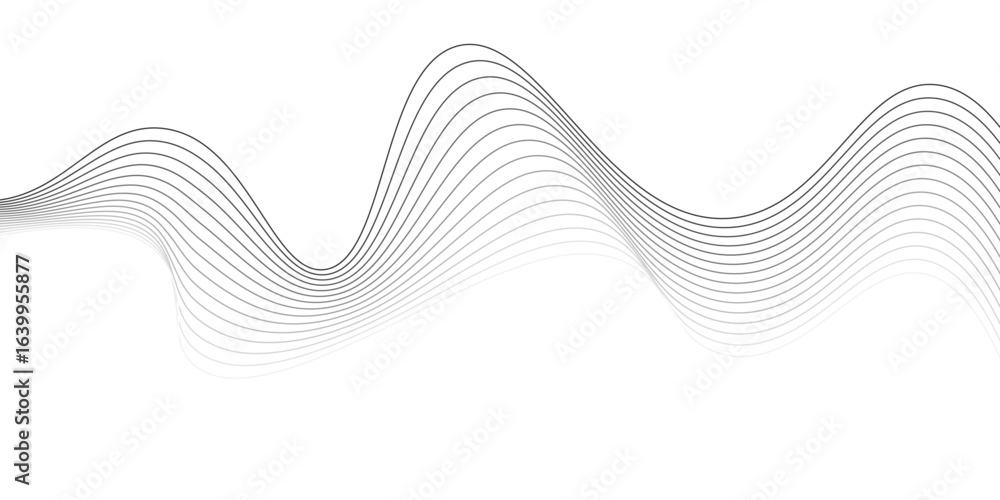 Fototapete abstract wave element for design digital frequency track equalizer, abstract vector background with 