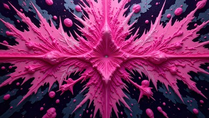 A dynamic explosion of pink patterns and shapes