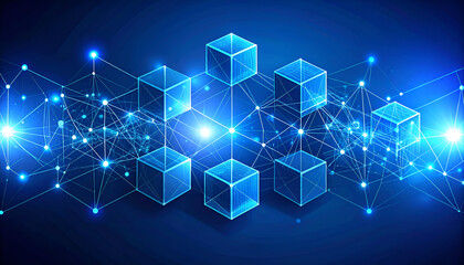 Blockchain Network Digital Cubes.