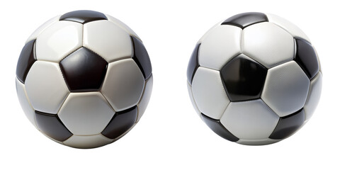 Two 3D Rendered Soccer Balls, Isolated on Transparent Background, Football, Sport, Graphic, Soccer ball, sports equipment, 3D rendering