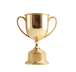 Gold trophy, isolated, shiny