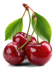 sweet cherries on white background