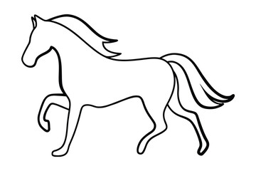Minimalist single line continuous drawing a horse in motion animal