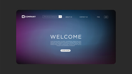 Modern website template with welcome message and sleek design for business promotion online