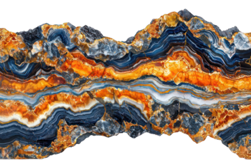 Intricate banded stone slab with bold colors