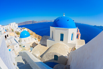 Panoramic view of Santorini Island, Cyclades Islands, Greece