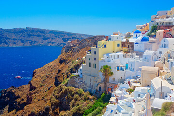 Panoramic view of Santorini Island, Cyclades Islands, Greece