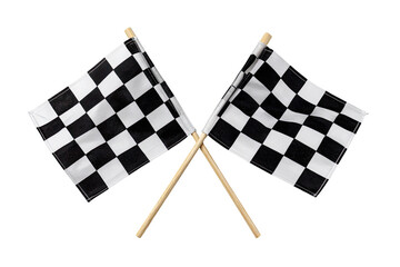 Fototapeta premium Two checkered racing flags crossed