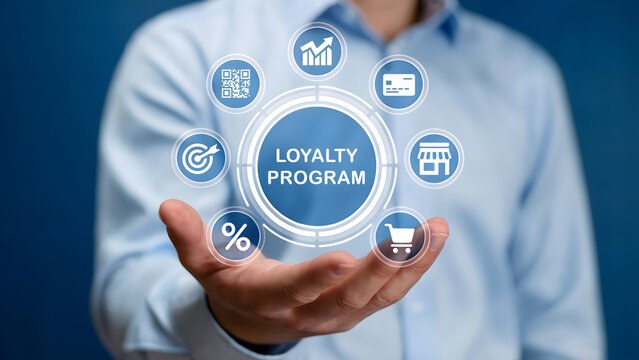Boost customer loyalty with our smart program and watch sales soar, a perfect visual for modern business strategies that builds lasting customer relationships