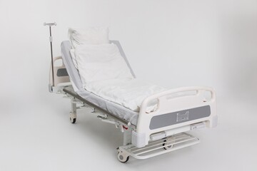 This is an Adjustable Hospital Bed that features a sleek, Modern Design for patient comfort