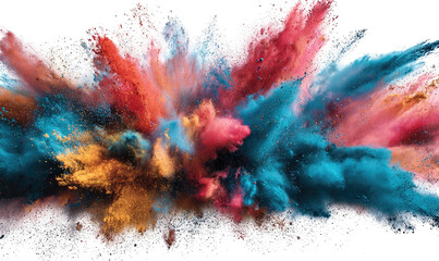 Explosive burst of vibrant colored powder