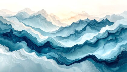 Abstract mountain landscape illustration