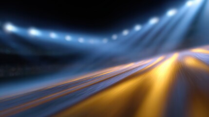 Abstract background: Flowing energy patterns forming a dynamic sports arena, atmosphere of competition. Intensity, excitement. Vibrant, dramatic.