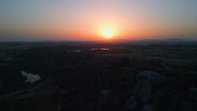 A View Of The Barruecos Natural Park In Caceres Spain