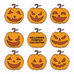 set of halloween pumpkins