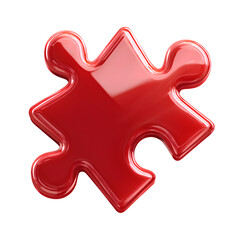 Obraz premium Red puzzle piece icon isolated on transparent background